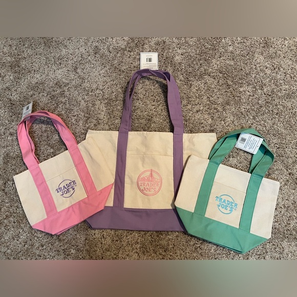 Trader Joe'S Handbags - 3pcs: 1 large and 2 mini totes trader joe’s
